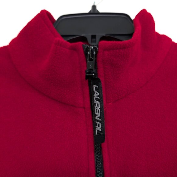 LAUREN RALPH LAUREN Jacket Men's M Red White Black Fleece Zip Track Long‎ Sleeve - Picture 3 of 11